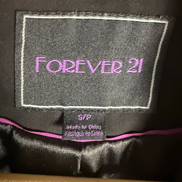 Forever 21 Black Y2K Satin Lapel One Button Tuxedo Blazer Jacket Women’s Small - Picture 8 of 8